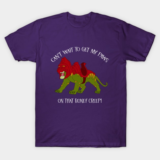 Battle Cat - I can't wait to get my paws on that boney creep! MOTU He man T-Shirt by Milky Milky